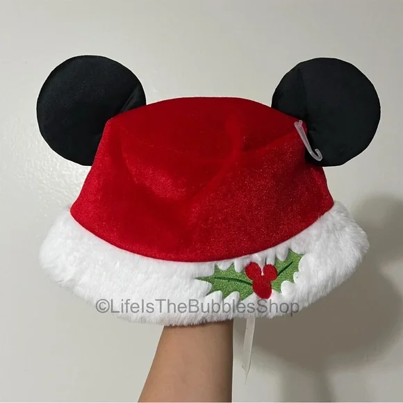 Disney Fluffy Mickey Mouse Santa Claus Bucket Hat